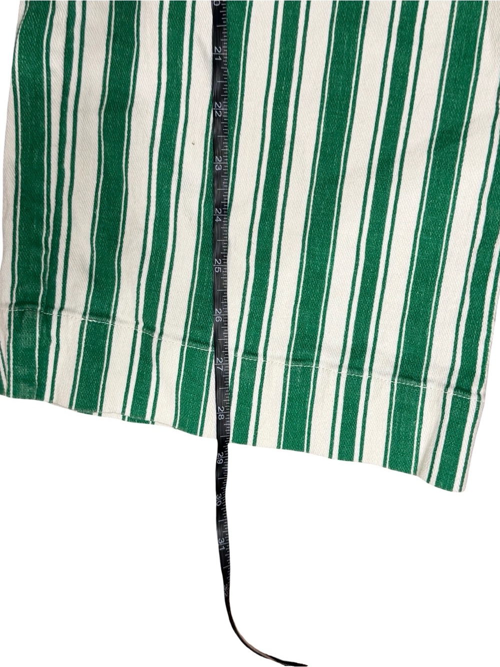 ๐ฟ Maeve Anthropologie The Colette Striped Wide-Leg Pants Green White Size 28 - Picture 9 of 14